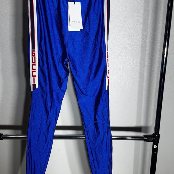 Gucci Blue Leggings with Red and White Accents - Picture 1 of 6